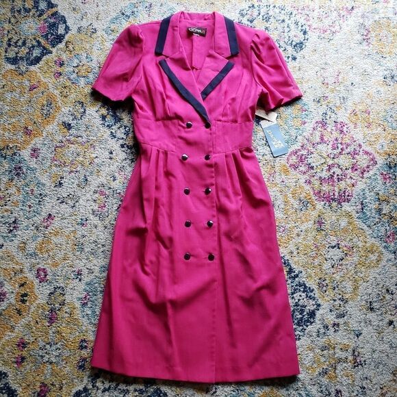 VINTAGE Damon II pink dress size 14 - Picture 2 of 16